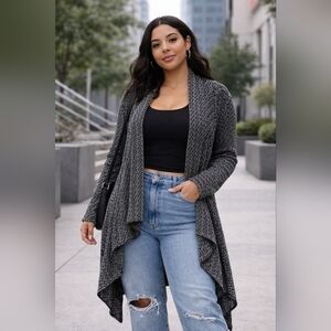 Dynamite/ 🧂Knit  salt & pepper open front cardigan/ Size US XS